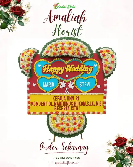 Papan Bunga Pernikahan Kasi Raja